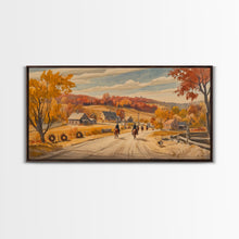 Load image into Gallery viewer, Framed Canvas Print Autumn Cowboy Riders in Fall Colors, Perfect Autumn Decor, Rustic Western Wall Art, and Seasonal Fall Wall Print