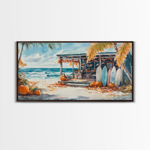 Load image into Gallery viewer, beach Christmas, Christmas beach art, tropical Christmas decor, canvas print, beach Christmas decor, holiday wall art