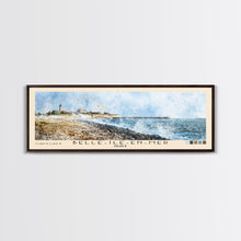 Load image into Gallery viewer, Belle-Île-en-Mer, France Watercolor Print, Vacation Gift, France Wall Art, Beach Painting, Beach Decor, Large Wall Art, Wood Frame Art