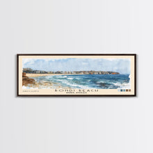 Load image into Gallery viewer, Bondi Beach, Sydney, Australia Watercolor Print, Vacation Gift, Sydney, Australia Wall Art, Beach Painting, Beach Decor, Large Wall Art, Wood Frame Art