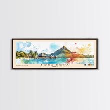 Load image into Gallery viewer, Bora Bora, France Watercolor Beach Print, Vacation Gift, France Wall Art, Framed Canvas Print, Framed Beach Painting