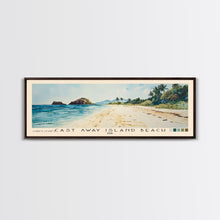 Load image into Gallery viewer, Cast Away Island Beach, Fiji Watercolor Print, Vacation Gift, Fiji Wall Art, Beach Painting, Beach Decor, Large Wall Art, Wood Frame Art