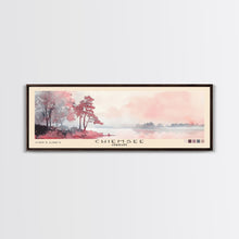 Load image into Gallery viewer, Chiemsee, Germany Watercolor Print, Vacation Gift, Germany Wall Art, Beach Painting, Beach Decor, Large Wall Art, Wood Frame Art