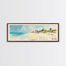 Cargar imagen en el visor de la galería, Chill Island Beach, Bahamas Watercolor Beach Print, Vacation Gift, Bahamas Wall Art, Framed Canvas Print, Framed Beach Painting