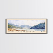 Cargar imagen en el visor de la galería, Coiba Island, Panamá Watercolor Beach Print, Vacation Gift, Panamá Wall Art, Framed Canvas Print, Framed Beach Painting