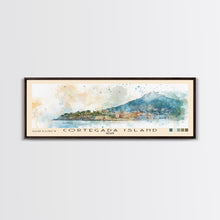 Load image into Gallery viewer, Cortegada Island, Spain Watercolor Beach Print, Vacation Gift, Spain Wall Art, Framed Canvas Print, Framed Beach Painting