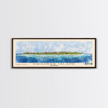 Load image into Gallery viewer, Dhigurah Island, Maldives Watercolor Print, Vacation Gift, Maldives Wall Art, Beach Painting, Beach Decor, Large Wall Art, Wood Frame Art