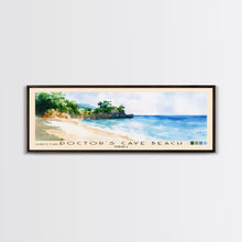 Load image into Gallery viewer, Doctor’s Cave Beach, Jamaica Watercolor Beach Print, Vacation Gift, Jamaica Wall Art, Framed Canvas Print, Framed Beach Painting
