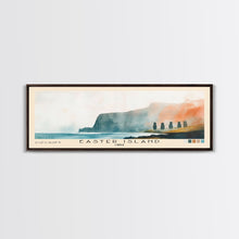 Load image into Gallery viewer, Easter Island, Chile Watercolor Beach Print, Vacation Gift, Chile Wall Art, Beach Painting, Beach Decor, Beach Painting