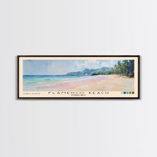 Carregar imagem no visualizador da galeria, Flamenco Beach, Puerto Rico Watercolor Beach Print, Vacation Gift, Puerto Rico Wall Art, Framed Canvas Print, Framed Beach Painting