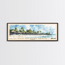 Load image into Gallery viewer, Flic en Flac Beach, Mauritius Watercolor Beach Print, Vacation Gift, Mauritius Wall Art, Beach Painting, Beach Decor, Beach Painting