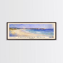 Load image into Gallery viewer, Freshwater Beach, Australia Watercolor Beach Print, Vacation Gift, Australia Wall Art, Framed Canvas Print, Framed Beach Painting