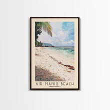 Carregar imagem no visualizador da galeria, Air Manis Beach, Indonesia Watercolor Beach Print, Vacation Gift, Indonesia Wall Art, Framed Canvas Print, Framed Beach Painting