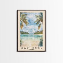 Load image into Gallery viewer, Alaçatı 11 Beach, Turkey Watercolor Beach Print, Vacation Gift, Turkey Wall Art, Beach Painting, Beach Decor, Beach Painting