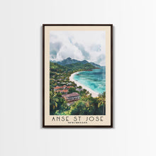 Load image into Gallery viewer, Anse St Jose, Seychelles Watercolor Beach Print, Vacation Gift, Seychelles Wall Art, Beach Painting, Beach Decor, Beach Painting
