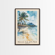 Load image into Gallery viewer, Belle-Île-en-Mer, France Watercolor Print, Vacation Gift, France Wall Art, Beach Painting, Beach Decor, Large Wall Art, Wood Frame Art
