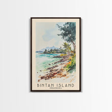 Carregar imagem no visualizador da galeria, Bintan Island, Indonesia Watercolor Beach Print, Vacation Gift, Indonesia Wall Art, Framed Canvas Print, Framed Beach Painting
