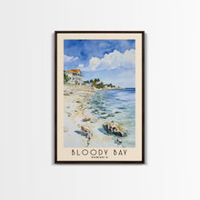 Load image into Gallery viewer, Bloody Bay, Jamaica Watercolor Beach Print, Vacation Gift, Jamaica Wall Art, Framed Canvas Print, Framed Beach Painting