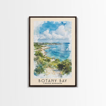 Load image into Gallery viewer, Botany Bay, United Kingdom Watercolor Print, Vacation Gift, United Kingdom Wall Art, Beach Painting, Beach Decor, Large Wall Art, Wood Frame Art