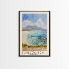 Load image into Gallery viewer, Boulders Beach, Cape Town Watercolor Beach Print, Vacation Gift, Cape Town Wall Art, Beach Painting, Beach Decor, Beach Painting