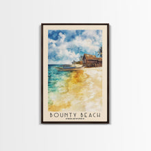 Load image into Gallery viewer, Bounty Beach, Philippines Watercolor Beach Print, Vacation Gift, Philippines Wall Art, Framed Canvas Print, Framed Beach Painting