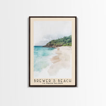 Load image into Gallery viewer, Brewer’s Beach, US Virgin islands Watercolor Print, Vacation Gift, US Virgin islands Wall Art, Beach Painting, Beach Decor, Large Wall Art, Wood Frame Art