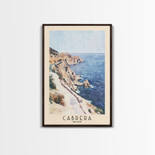 Carregar imagem no visualizador da galeria, Cabrera, Spain Watercolor Beach Print, Vacation Gift, Spain Wall Art, Framed Canvas Print, Framed Beach Painting