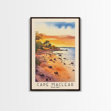 Load image into Gallery viewer, Cape Maclear, Malawi Watercolor Print, Vacation Gift, Malawi Wall Art, Beach Painting, Beach Decor, Large Wall Art, Wood Frame Art