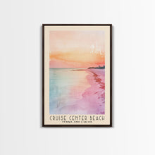 Load image into Gallery viewer, Cruise Center Beach, Turks and Caicos Watercolor Print, Vacation Gift, Turks and Caicos Wall Art, Beach Painting, Beach Decor, Large Wall Art, Wood Frame Art