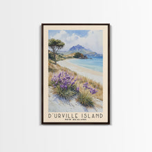 Load image into Gallery viewer, D’Urville Island, New Zealand Watercolor Beach Print, Vacation Gift, New Zealand Wall Art, Framed Canvas Print, Framed Beach Painting