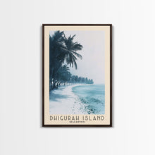 Load image into Gallery viewer, Dhigurah Island, Maldives Watercolor Print, Vacation Gift, Maldives Wall Art, Beach Painting, Beach Decor, Large Wall Art, Wood Frame Art