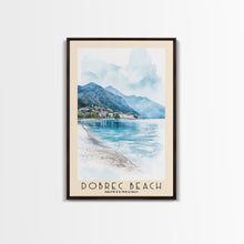 Load image into Gallery viewer, Dobrec Beach, Montenegro Watercolor Beach Print, Vacation Gift, Montenegro Wall Art, Beach Painting, Beach Decor, Beach Painting