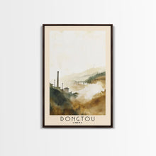 Load image into Gallery viewer, Dongtou, China Watercolor Print, Vacation Gift, China Wall Art, Beach Painting, Beach Decor, Large Wall Art, Wood Frame Art