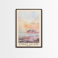 Load image into Gallery viewer, Embiez Island, France Watercolor Beach Print, Vacation Gift, France Wall Art, Framed Canvas Print, Framed Beach Painting