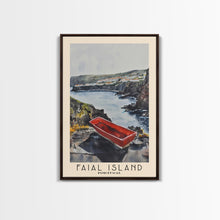 Carregar imagem no visualizador da galeria, Faial Island, Portugal Watercolor Beach Print, Vacation Gift, Portugal Wall Art, Framed Canvas Print, Framed Beach Painting