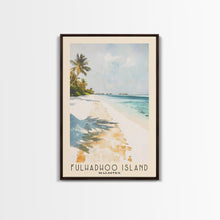 Load image into Gallery viewer, Fulhadhoo Island, Maldives Watercolor Beach Print, Vacation Gift, Maldives Wall Art, Beach Painting, Beach Decor, Beach Painting
