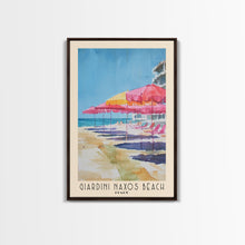 Load image into Gallery viewer, Giardini naxos beach, Italy Watercolor Beach Print, Vacation Gift, Italy Wall Art, Beach Painting, Beach Decor, Beach Painting