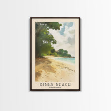 Load image into Gallery viewer, Gibbs Beach, Barbados Watercolor Print, Vacation Gift, Barbados Wall Art, Beach Painting, Beach Decor, Large Wall Art, Wood Frame Art