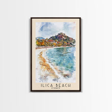 Load image into Gallery viewer, Ilıca Beach, Turkey Watercolor Beach Print, Vacation Gift, Turkey Wall Art, Beach Painting, Beach Decor, Beach Painting