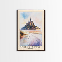 Load image into Gallery viewer, Mont Saint-Michel, France Watercolor Beach Print, Vacation Gift, France Wall Art, Beach Painting, Beach Decor, Beach Painting