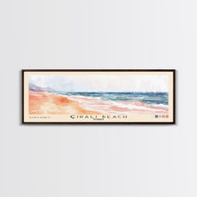 Load image into Gallery viewer, Çıralı Beach, Turkey Watercolor Print, Vacation Gift, Turkey Wall Art, Beach Painting, Beach Decor, Large Wall Art, Wood Frame Art