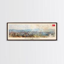 Carregar imagem no visualizador da galeria, Adapazar Turkey Panoramic Travel Poster, Framed Canvas Print or Metal Wall Art, Travel Art, Home Decor, Panoramic Painting, Midcentury Art
