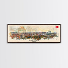Load image into Gallery viewer, Ankara Turkey Travel Print Wall Art, Panoramic City Art, Travel Art, Wall Decor, Vacation Gift, Framed Canvas Print Or Metal Art