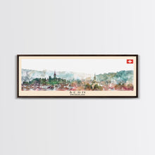 Load image into Gallery viewer, Bern Switzerland Travel Art, City Art, Framed Canvas Print or Metal Wall Art, Europe Travel Poster, Panoramic Wall Art, Extra Wide Wall Art