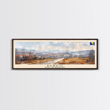 Load image into Gallery viewer, Brčko Bosnia Wall Art, Panoramic Travel Poster, Panoramic Framed Canvas Print, City Wall Art, Wall Hanging Home Decor, Travel Art