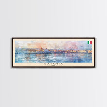 Cargar imagen en el visor de la galería, Catania Italy Travel Print Wall Art, Panoramic City Art, Travel Art, Wall Decor, Vacation Gift, Framed Canvas Print Or Metal Art