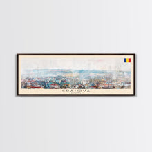 Load image into Gallery viewer, Craiova Romania Travel Print Wall Art, Panoramic City Art, Travel Art, Wall Decor, Vacation Gift, Framed Canvas Print Or Metal Art