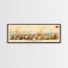Load image into Gallery viewer, Diyarbakr Turkey Panoramic Travel Poster, Framed Canvas Print or Metal Wall Art, Travel Art, Home Decor, Panoramic Painting, Midcentury Art