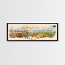 Load image into Gallery viewer, Enschede Netherlands Wall Art, Panoramic Travel Poster, Panoramic Framed Canvas Print, City Wall Art, Wall Hanging Home Decor, Travel Art