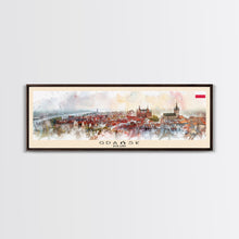Load image into Gallery viewer, Gdansk Poland Travel Print Wall Art, Panoramic City Art, Travel Art, Wall Decor, Vacation Gift, Framed Canvas Print Or Metal Art